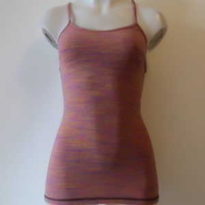 Womens Lululemon Pink Purple Striped Racerback Tank Top 4 *